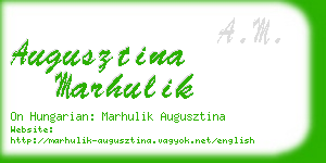 augusztina marhulik business card